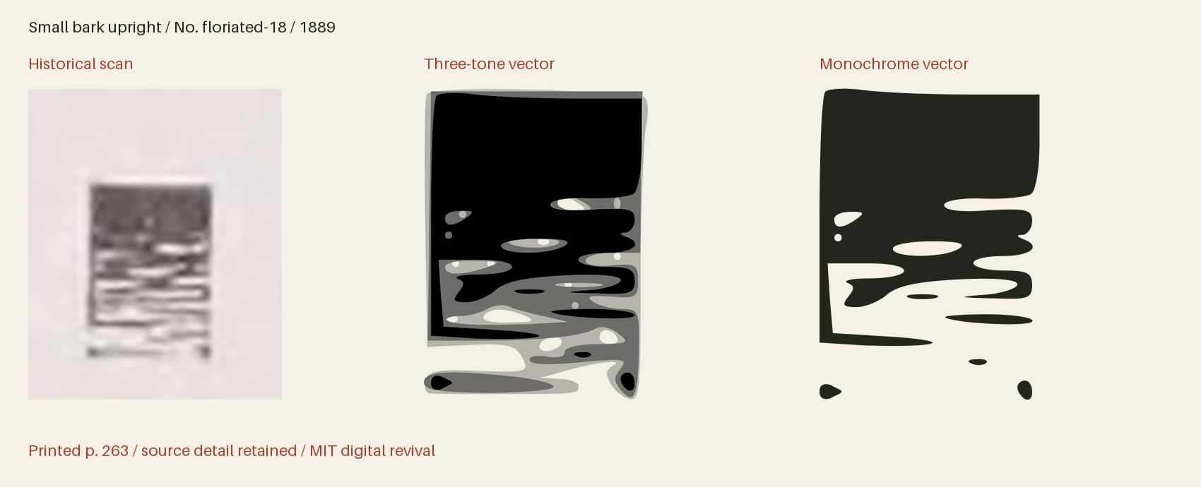 Historical scan beside the three-tone and monochrome vector revivals