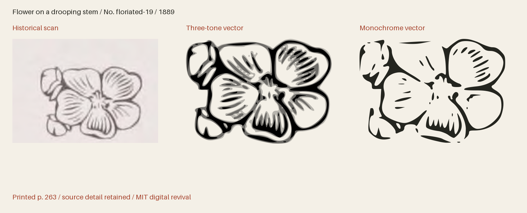 Historical scan beside the three-tone and monochrome vector revivals