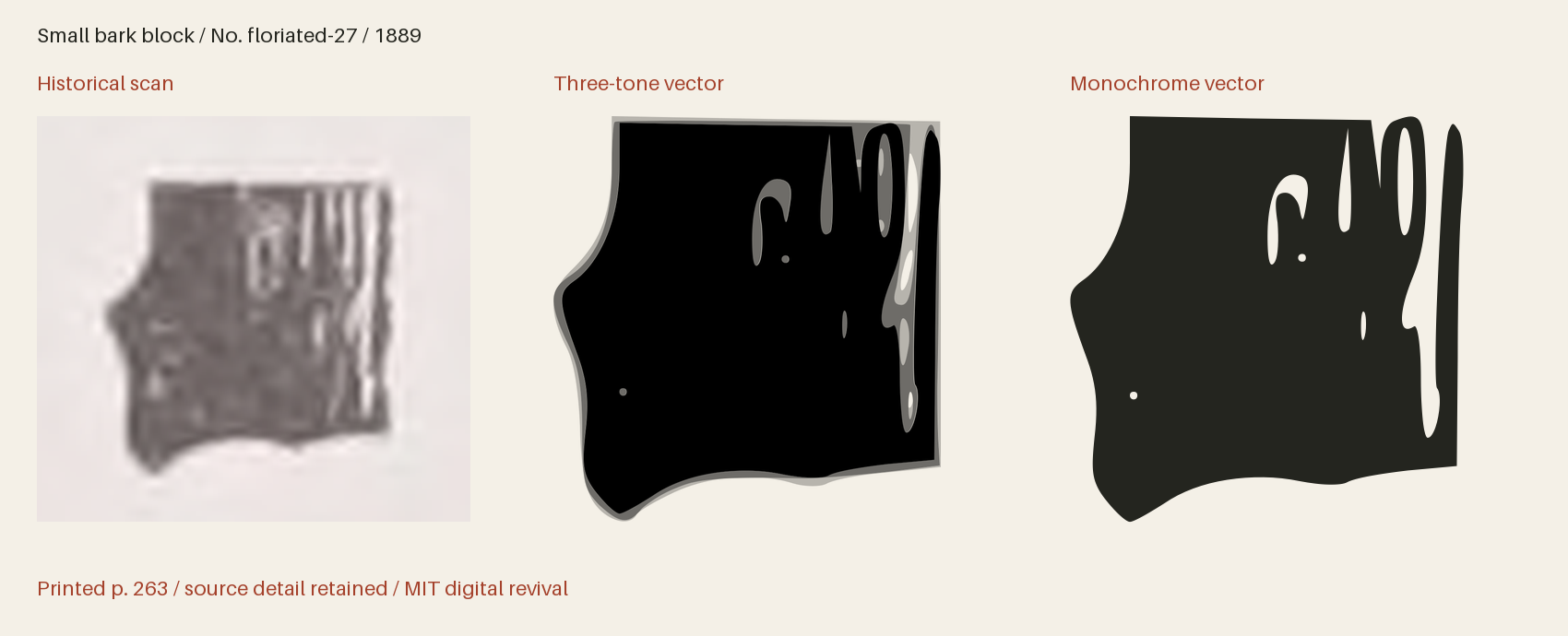 Historical scan beside the three-tone and monochrome vector revivals