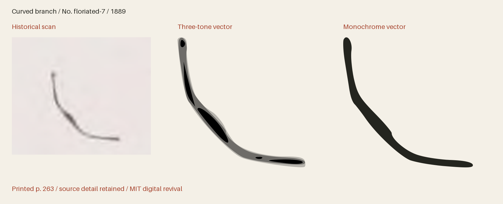 Historical scan beside the three-tone and monochrome vector revivals