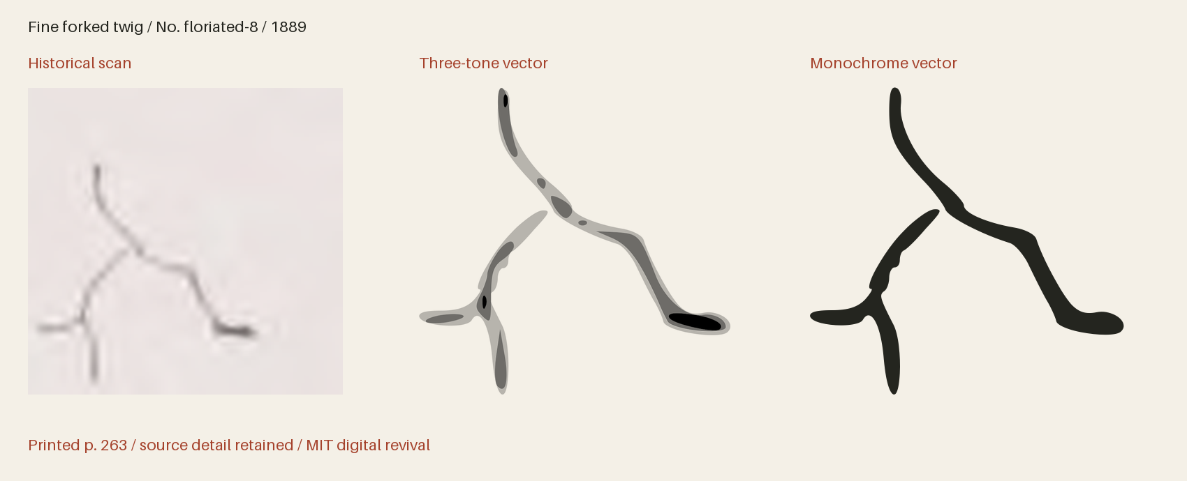 Historical scan beside the three-tone and monochrome vector revivals