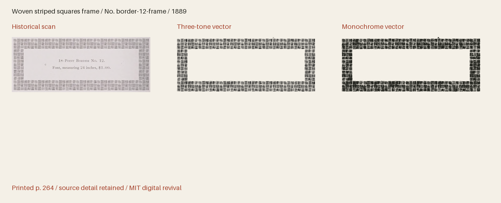 Historical scan beside the three-tone and monochrome vector revivals