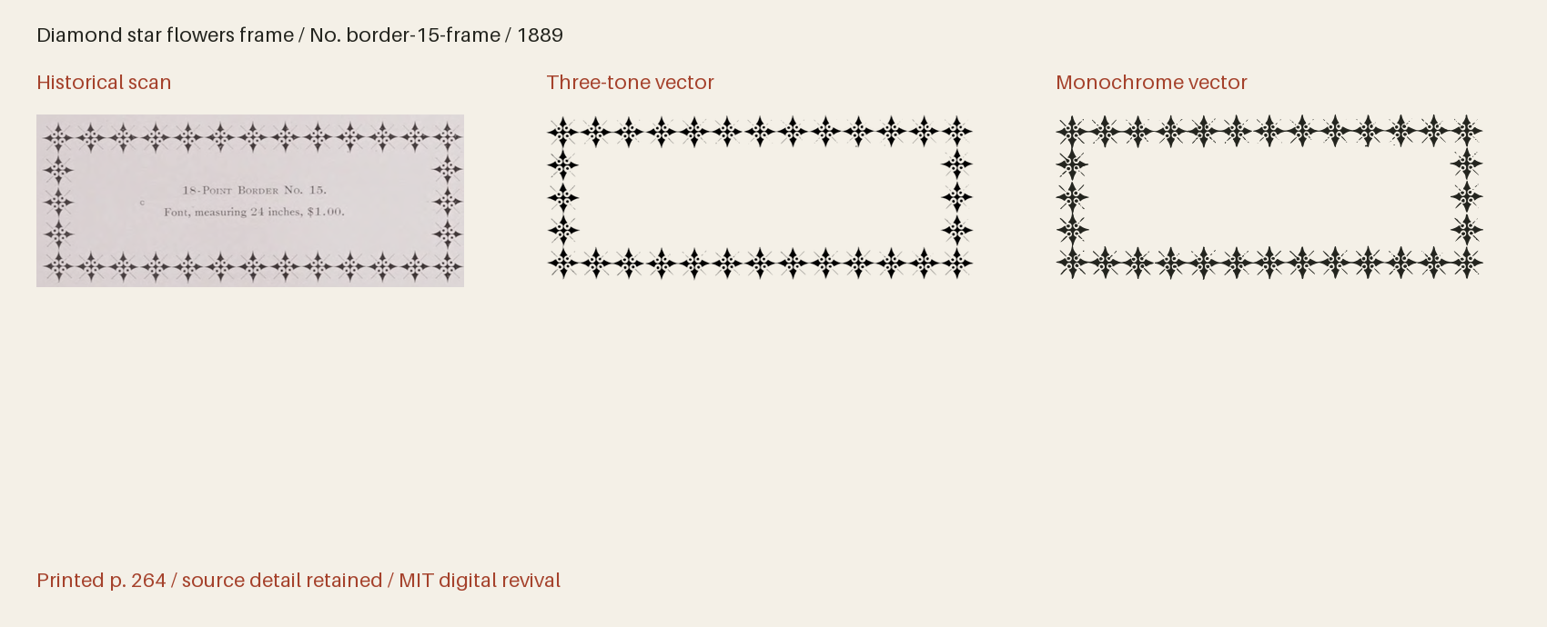 Historical scan beside the three-tone and monochrome vector revivals