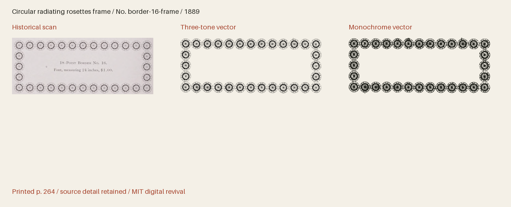 Historical scan beside the three-tone and monochrome vector revivals