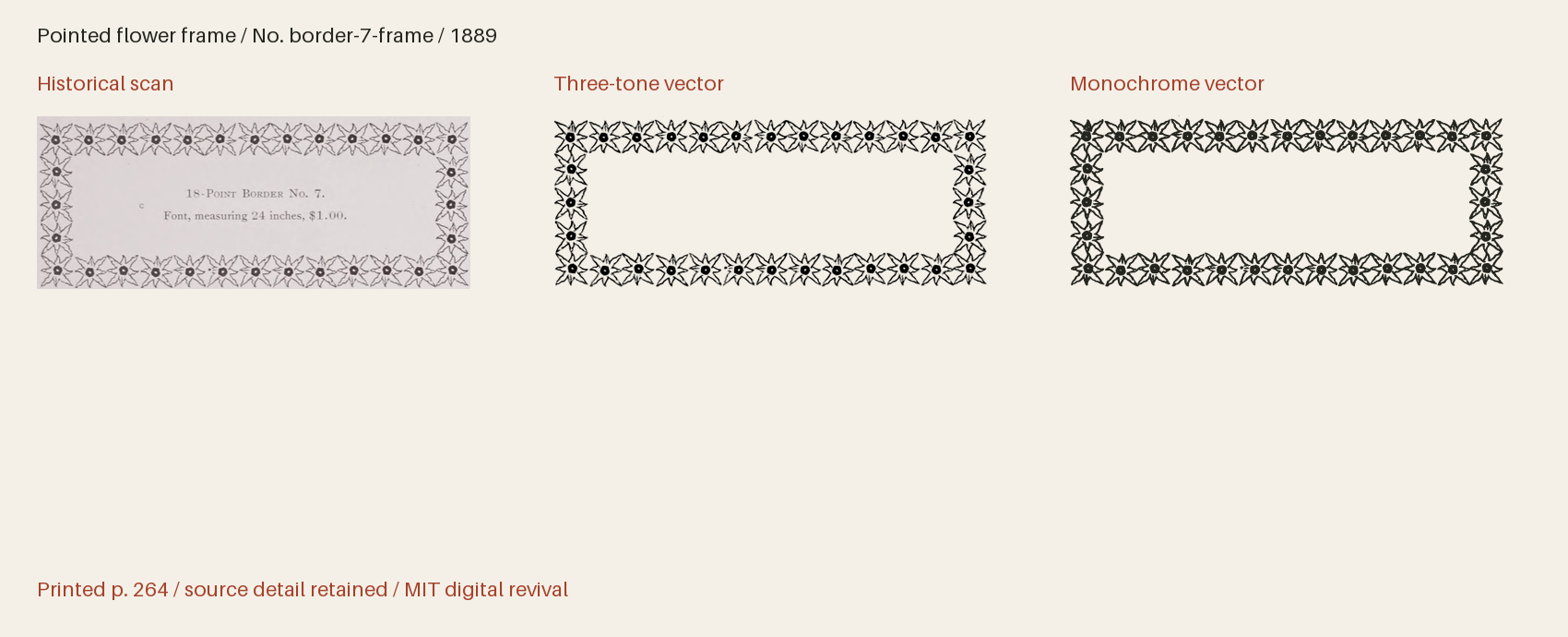 Historical scan beside the three-tone and monochrome vector revivals