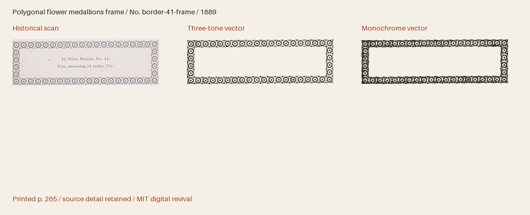 Historical scan beside the three-tone and monochrome vector revivals