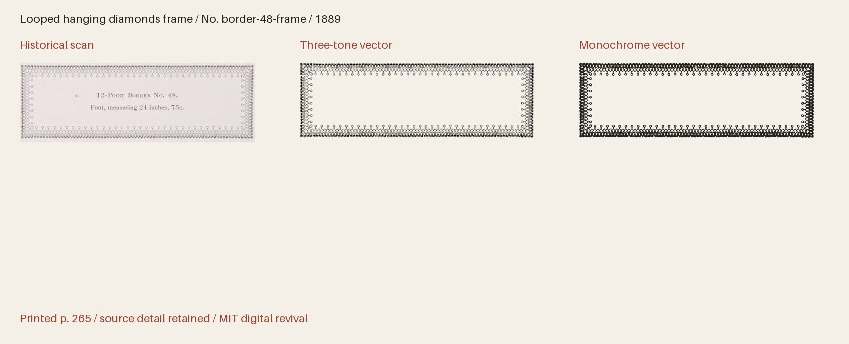 Historical scan beside the three-tone and monochrome vector revivals