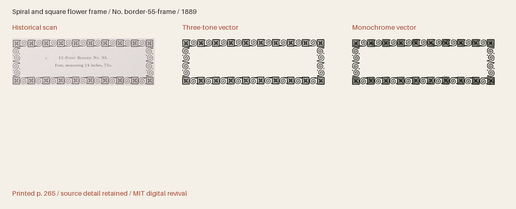 Historical scan beside the three-tone and monochrome vector revivals