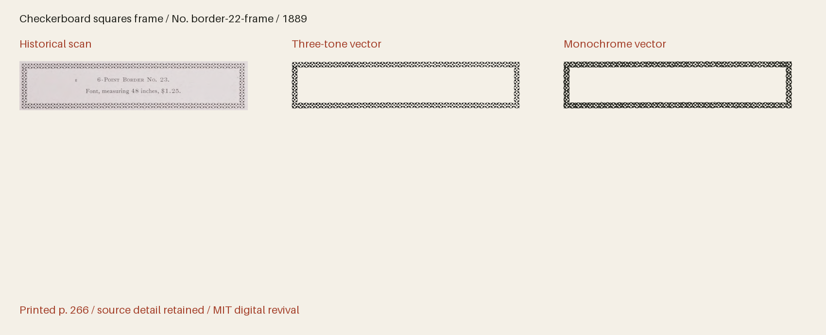 Historical scan beside the three-tone and monochrome vector revivals