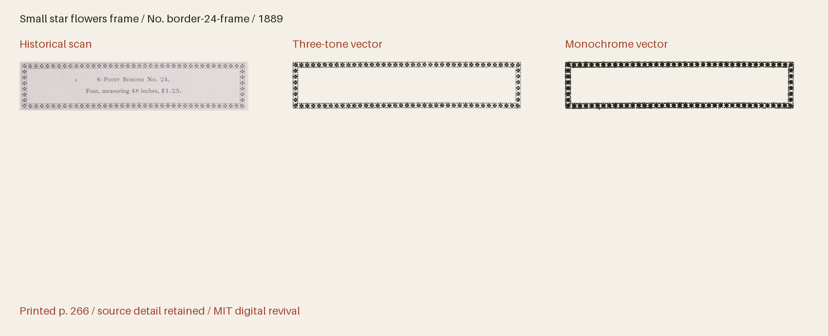 Historical scan beside the three-tone and monochrome vector revivals