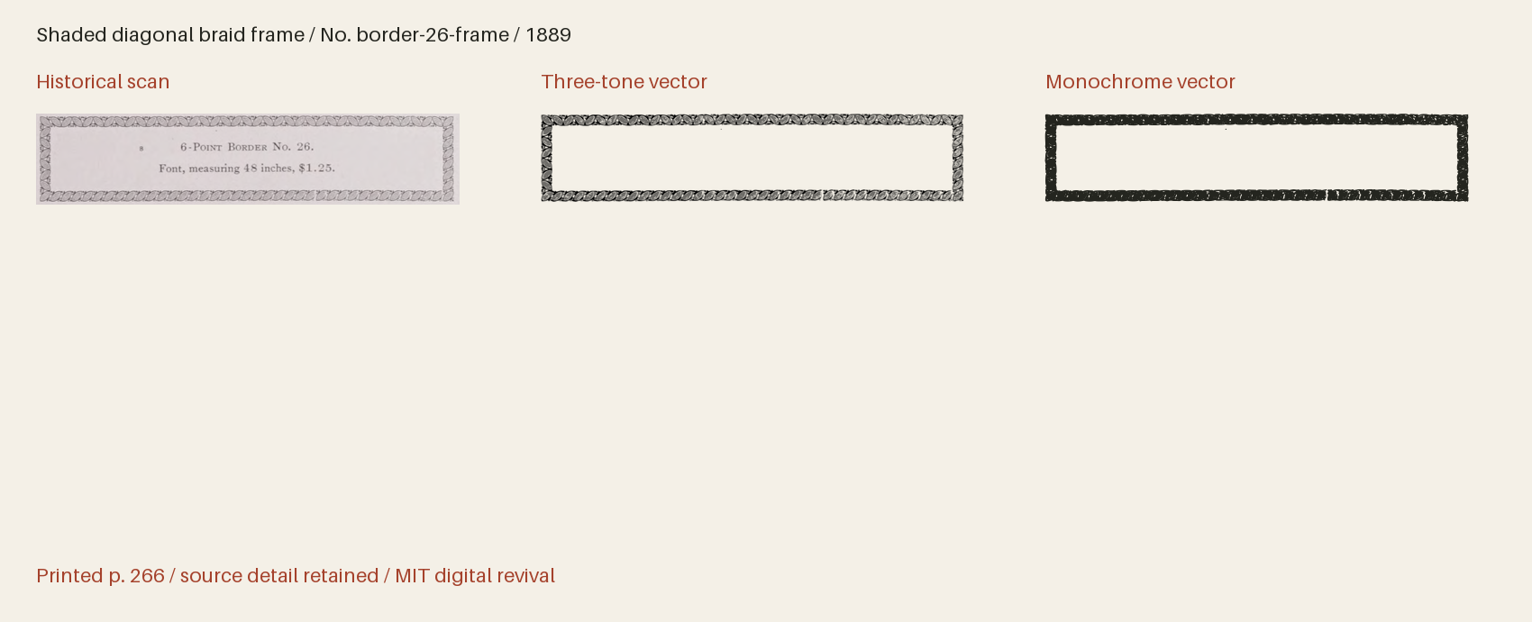Historical scan beside the three-tone and monochrome vector revivals
