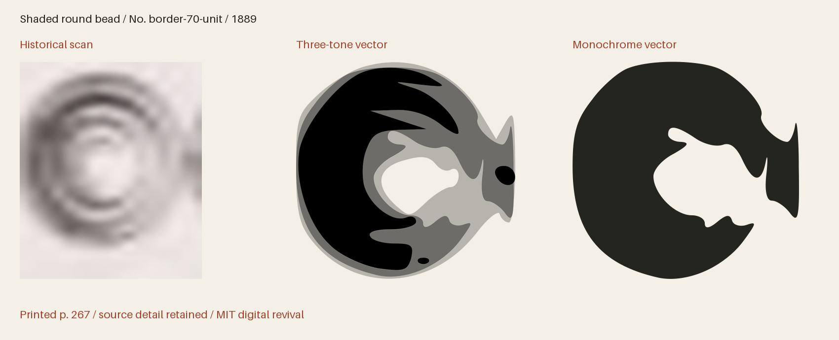 Historical scan beside the three-tone and monochrome vector revivals
