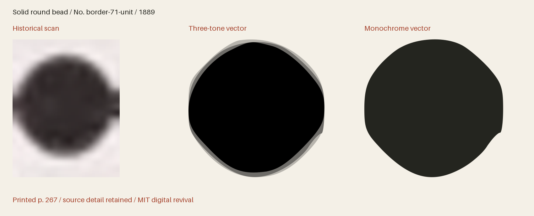 Historical scan beside the three-tone and monochrome vector revivals