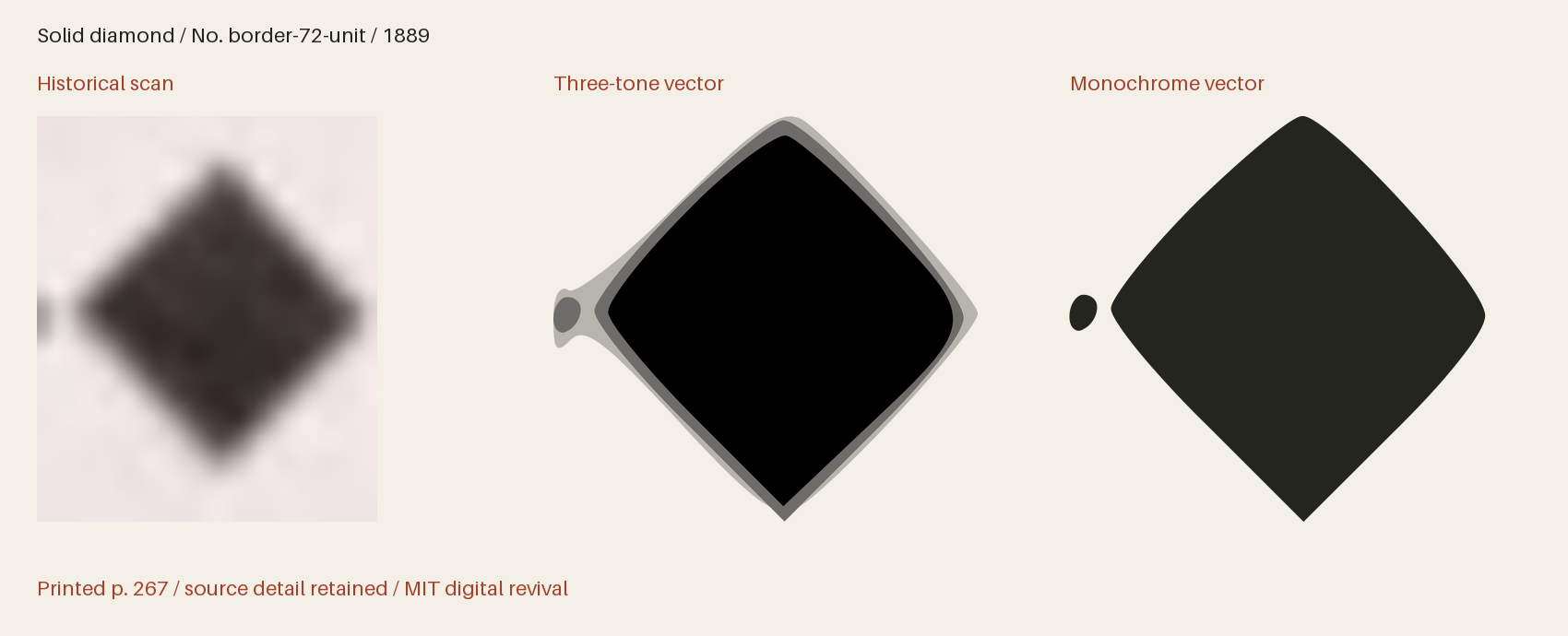 Historical scan beside the three-tone and monochrome vector revivals
