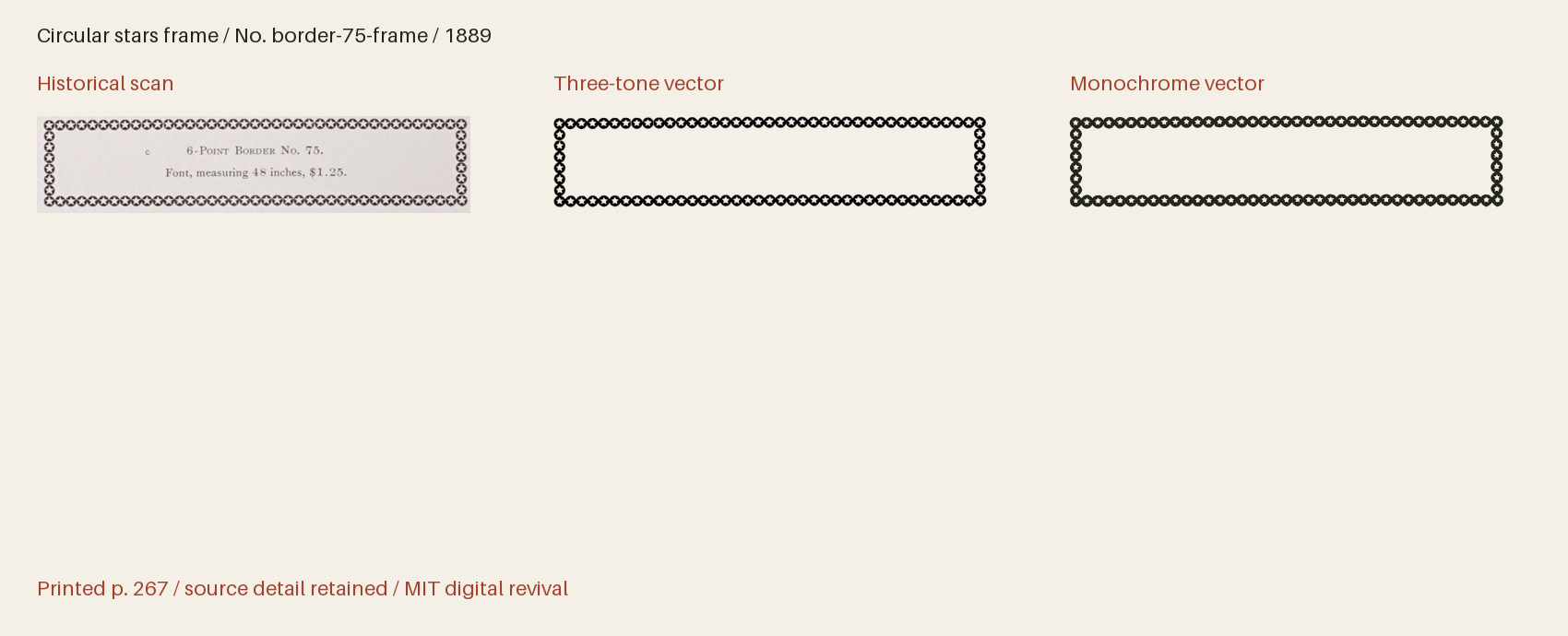 Historical scan beside the three-tone and monochrome vector revivals