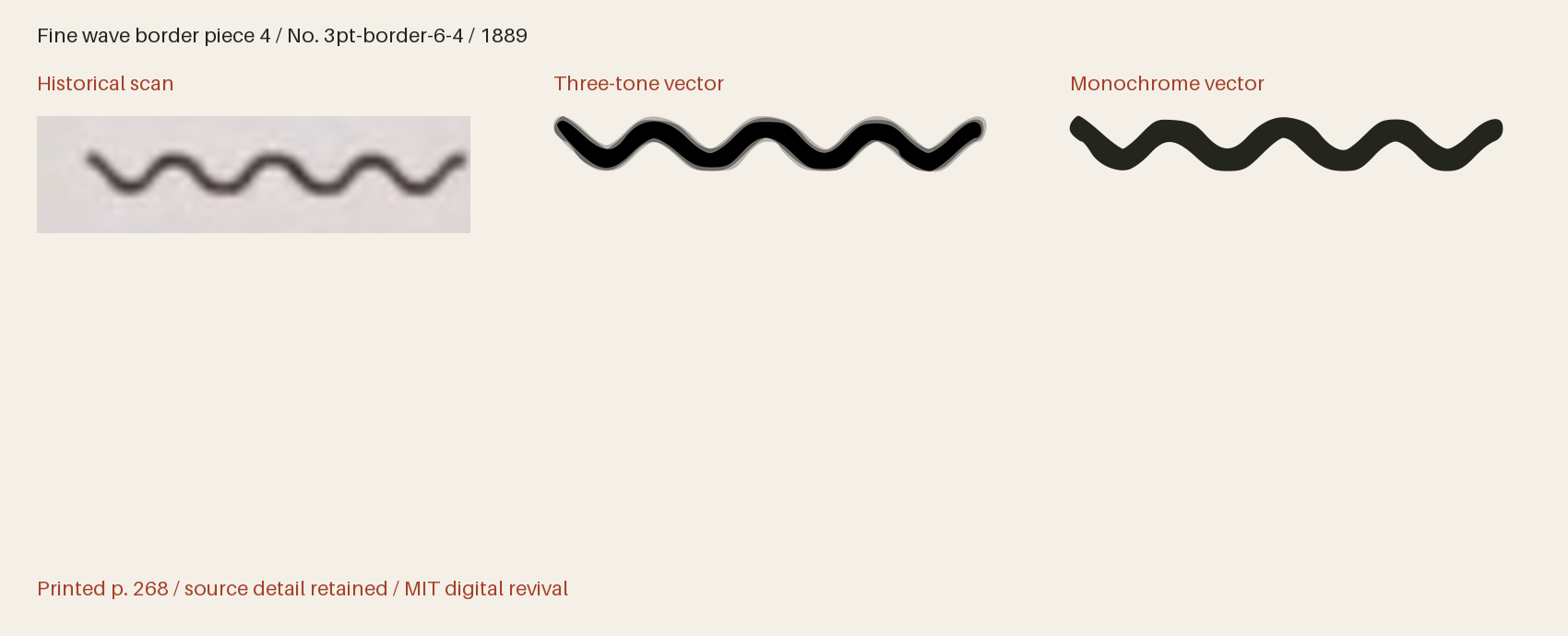 Historical scan beside the three-tone and monochrome vector revivals