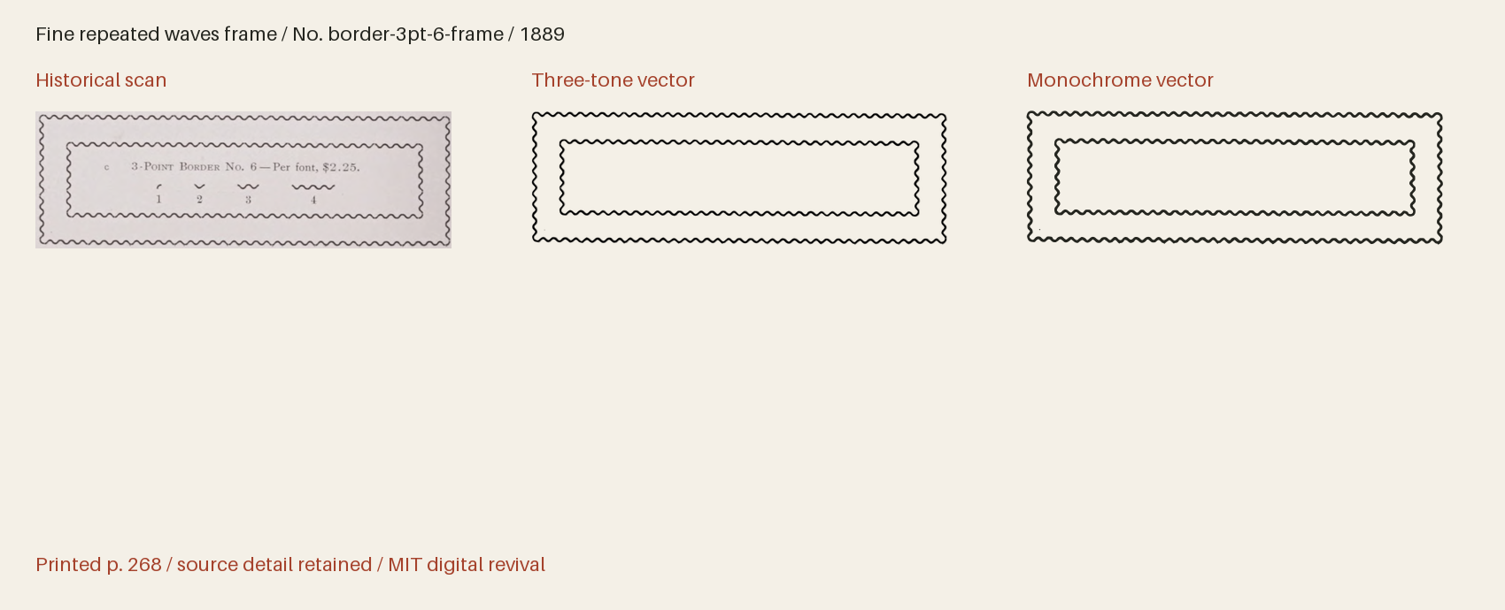 Historical scan beside the three-tone and monochrome vector revivals