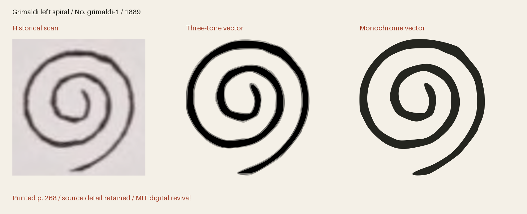 Historical scan beside the three-tone and monochrome vector revivals