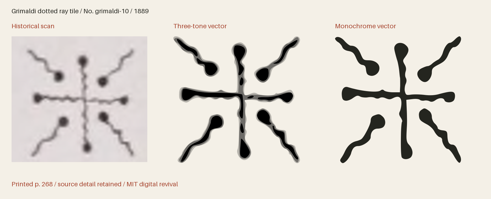 Historical scan beside the three-tone and monochrome vector revivals