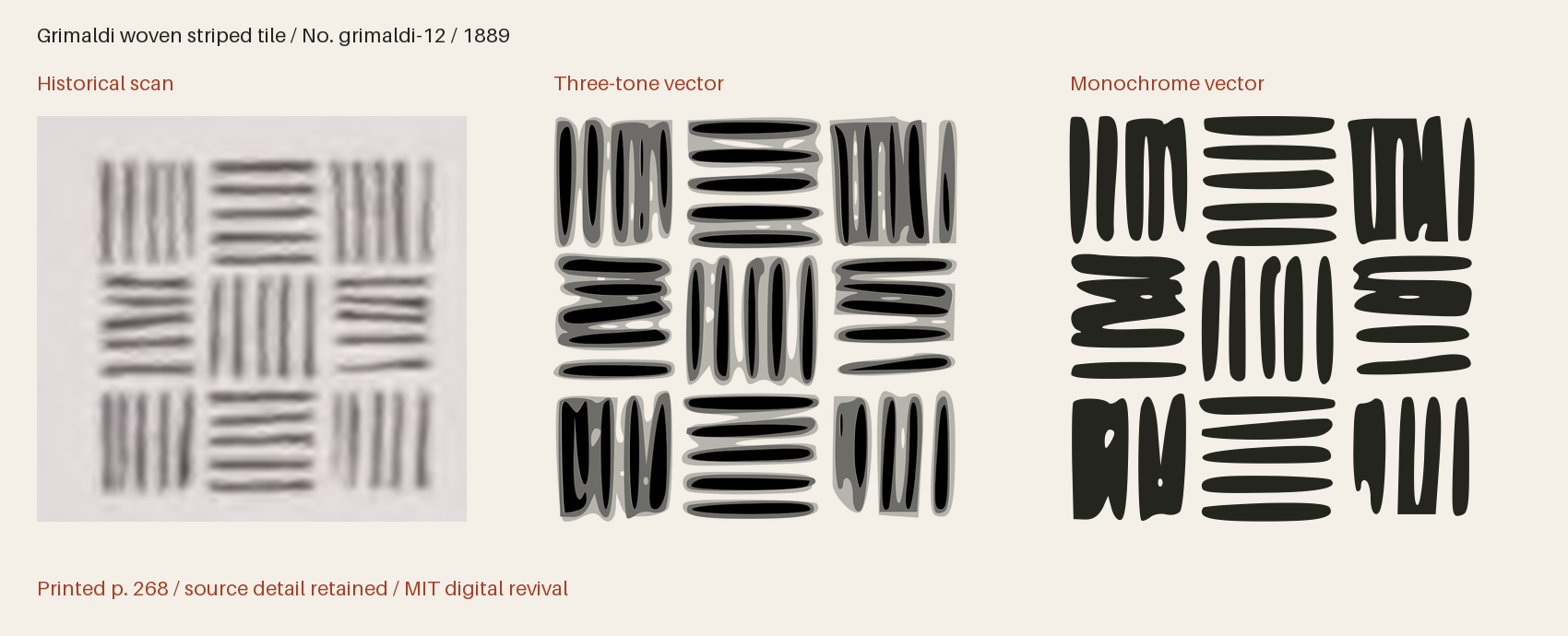 Historical scan beside the three-tone and monochrome vector revivals