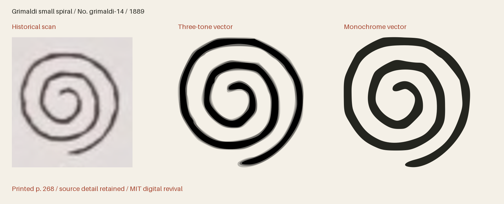 Historical scan beside the three-tone and monochrome vector revivals