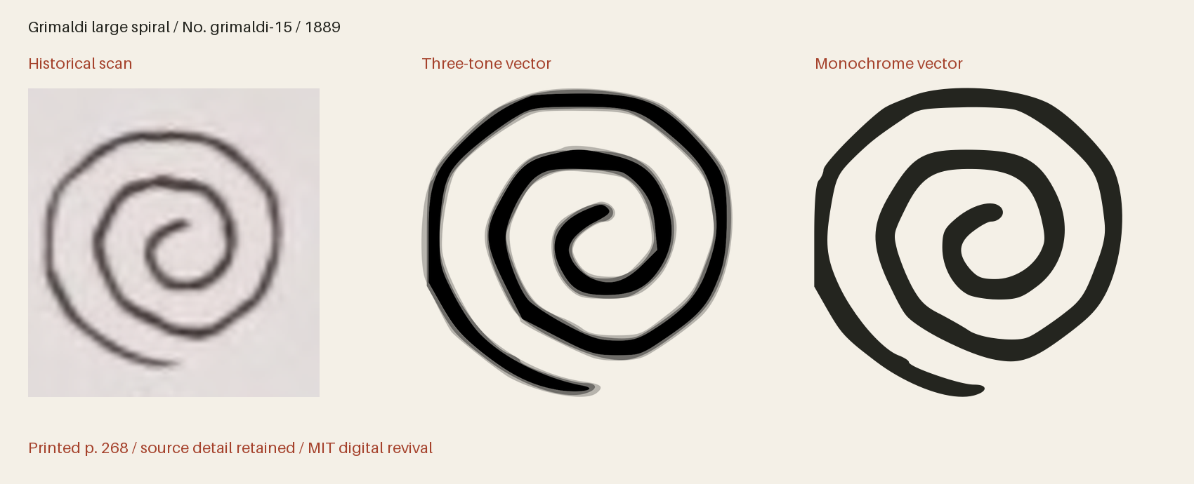 Historical scan beside the three-tone and monochrome vector revivals