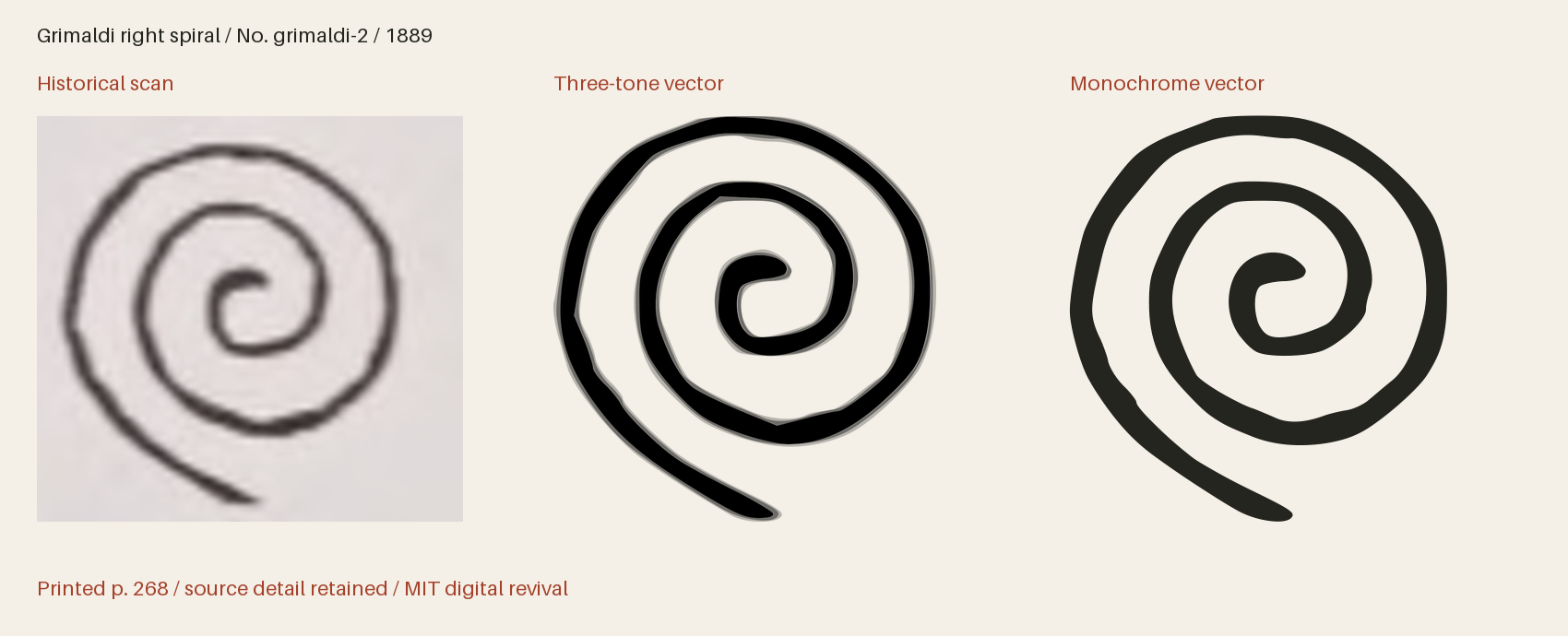 Historical scan beside the three-tone and monochrome vector revivals