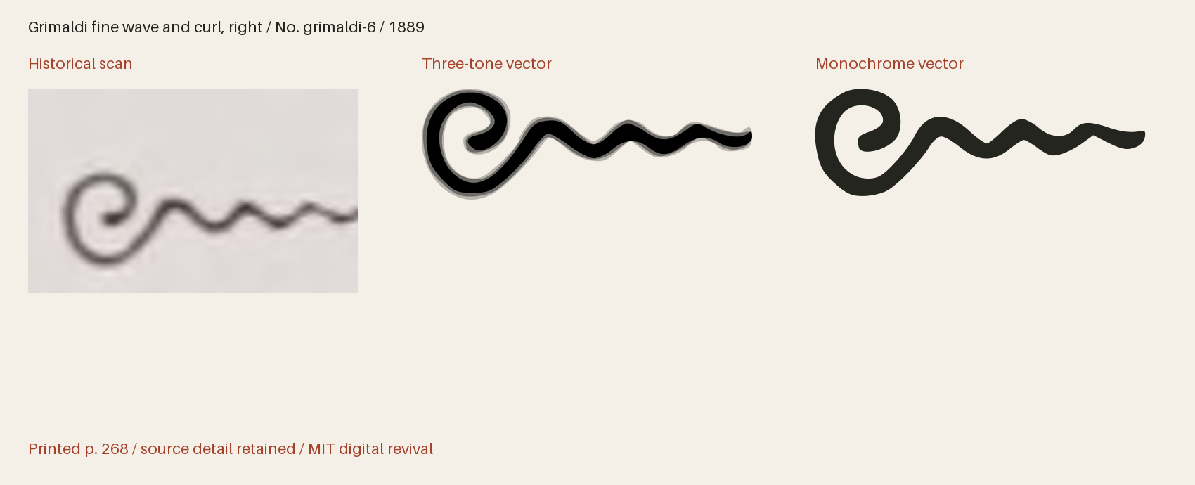 Historical scan beside the three-tone and monochrome vector revivals