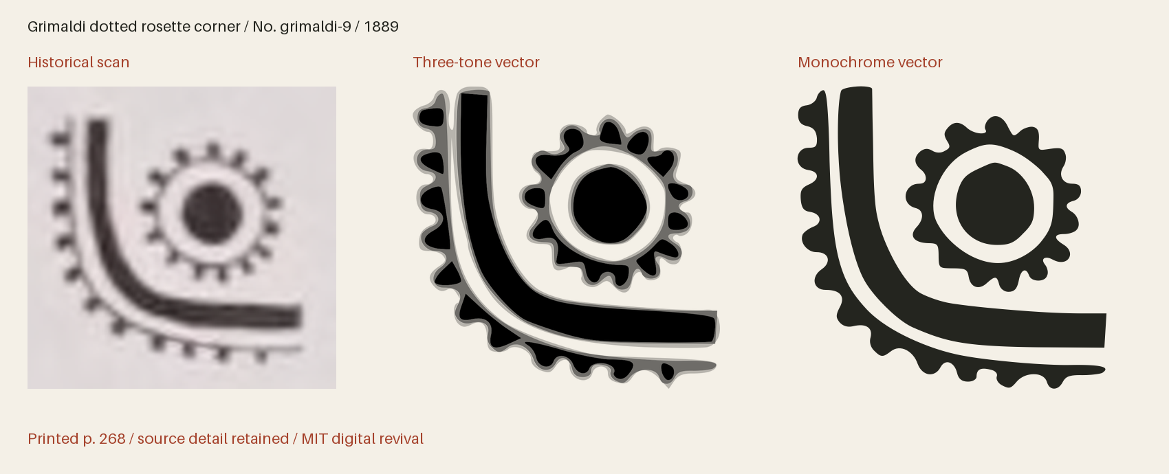 Historical scan beside the three-tone and monochrome vector revivals