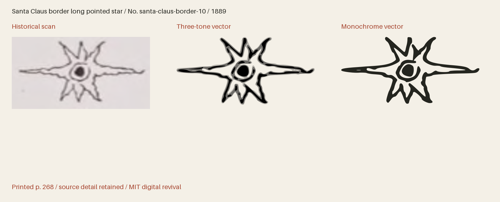 Historical scan beside the three-tone and monochrome vector revivals