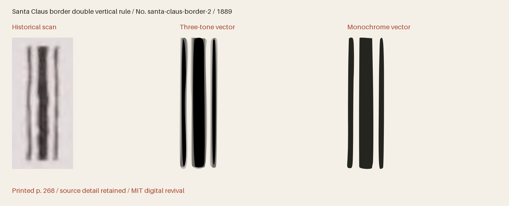 Historical scan beside the three-tone and monochrome vector revivals