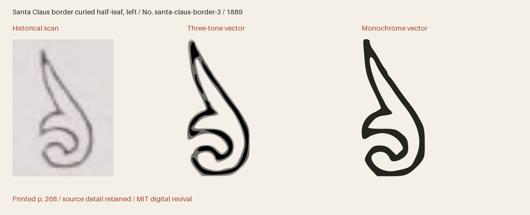 Historical scan beside the three-tone and monochrome vector revivals