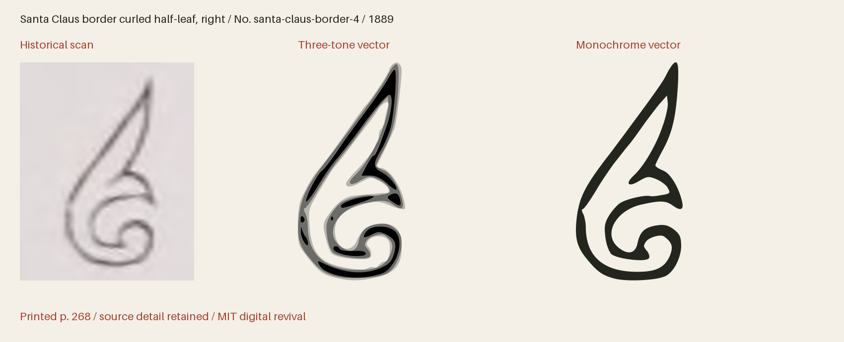 Historical scan beside the three-tone and monochrome vector revivals