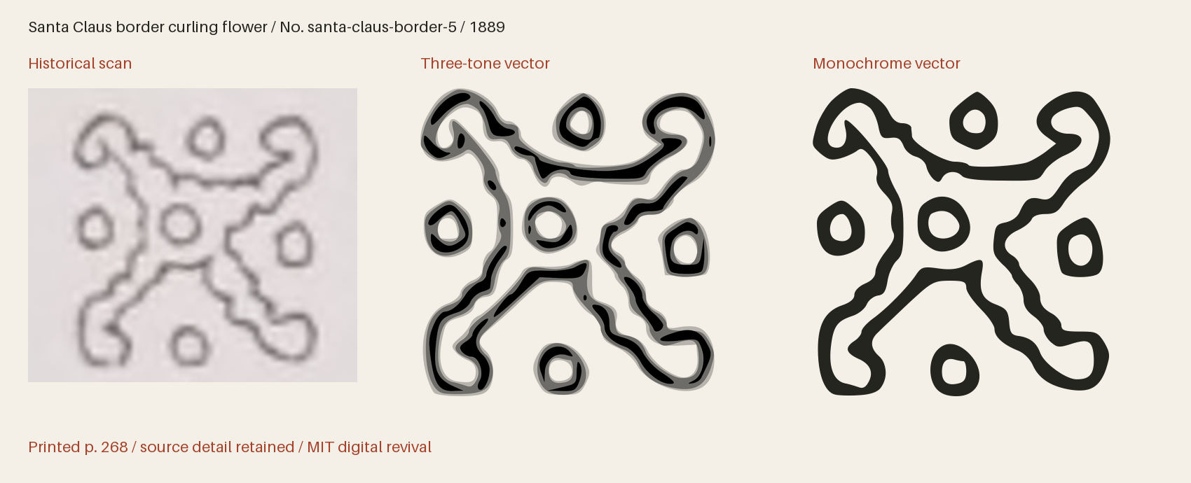 Historical scan beside the three-tone and monochrome vector revivals