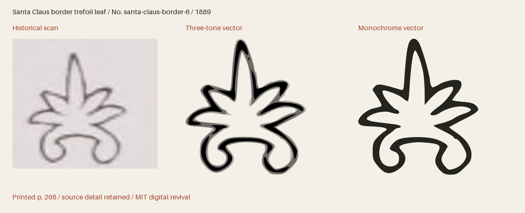 Historical scan beside the three-tone and monochrome vector revivals
