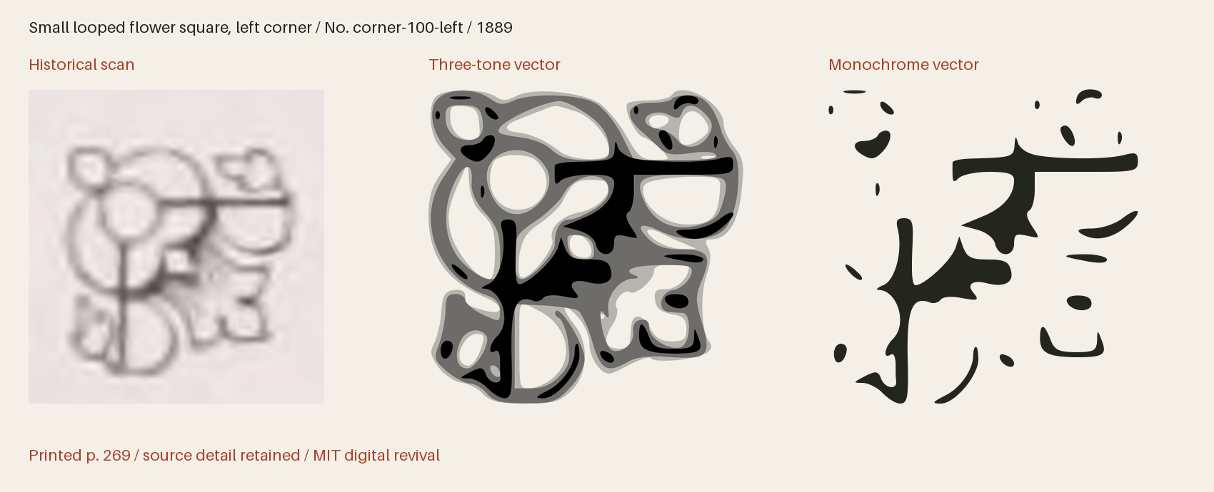 Historical scan beside the three-tone and monochrome vector revivals