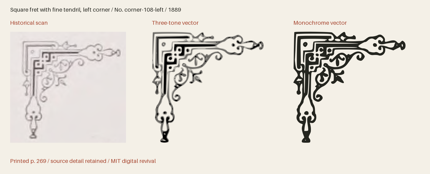 Historical scan beside the three-tone and monochrome vector revivals
