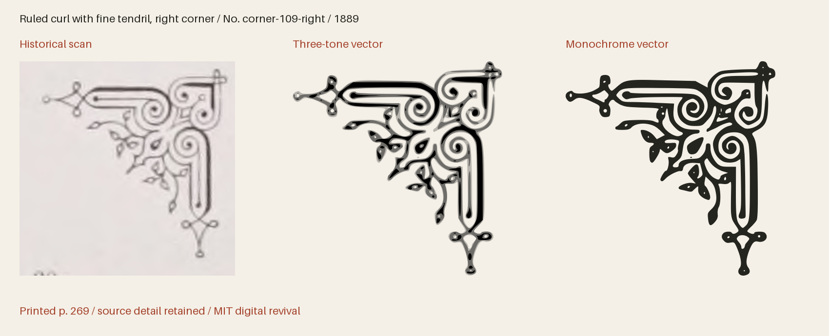 Historical scan beside the three-tone and monochrome vector revivals