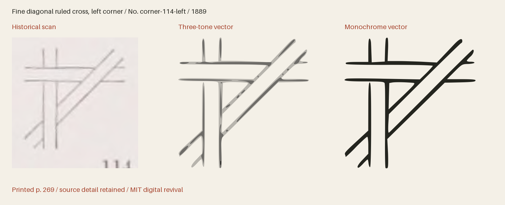 Historical scan beside the three-tone and monochrome vector revivals