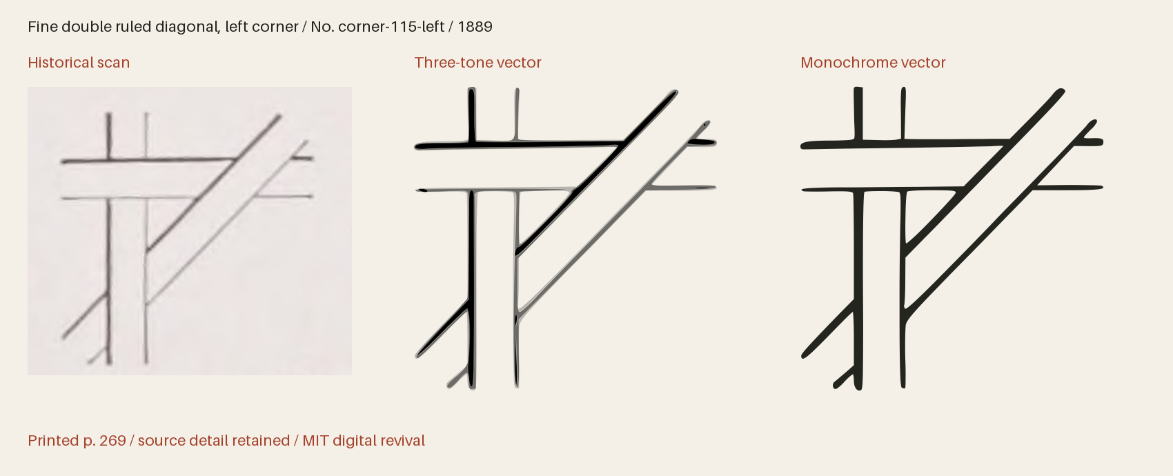 Historical scan beside the three-tone and monochrome vector revivals