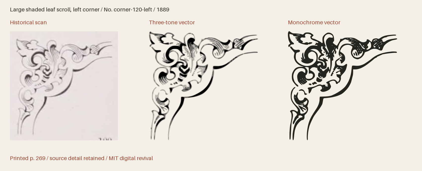 Historical scan beside the three-tone and monochrome vector revivals
