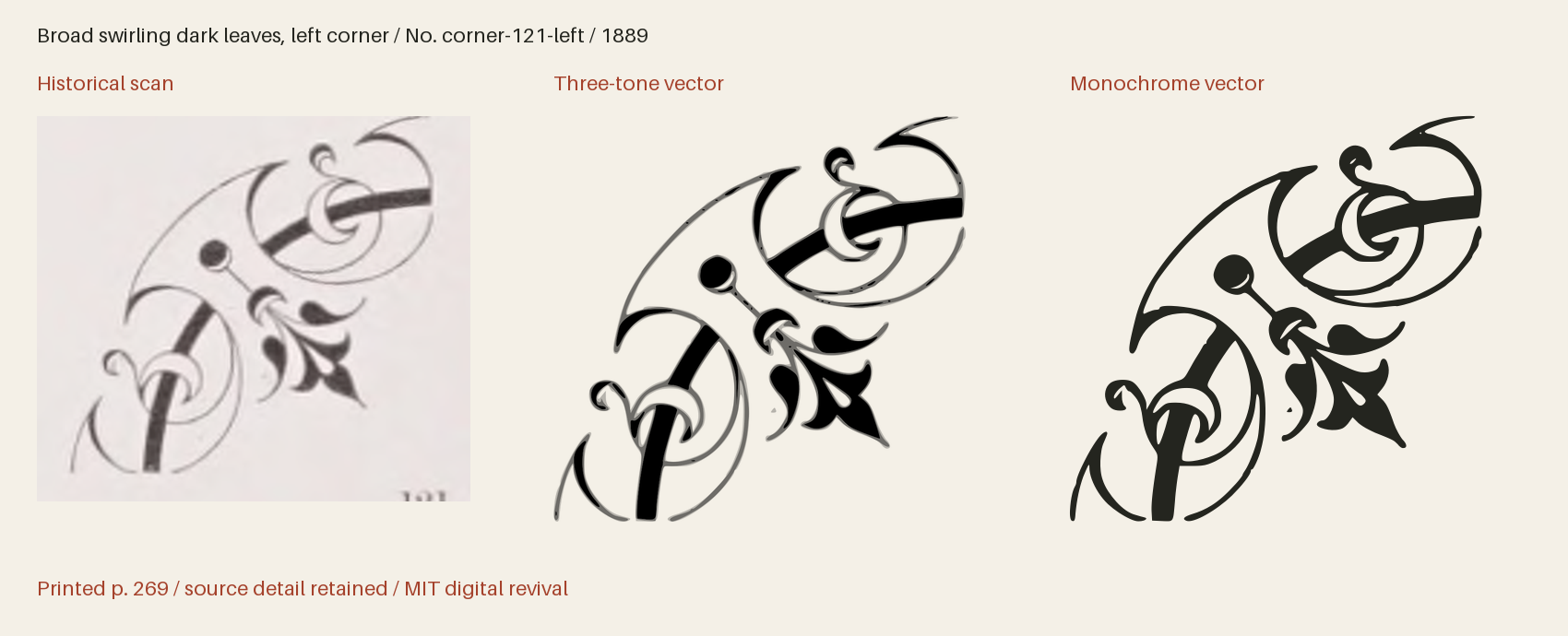 Historical scan beside the three-tone and monochrome vector revivals