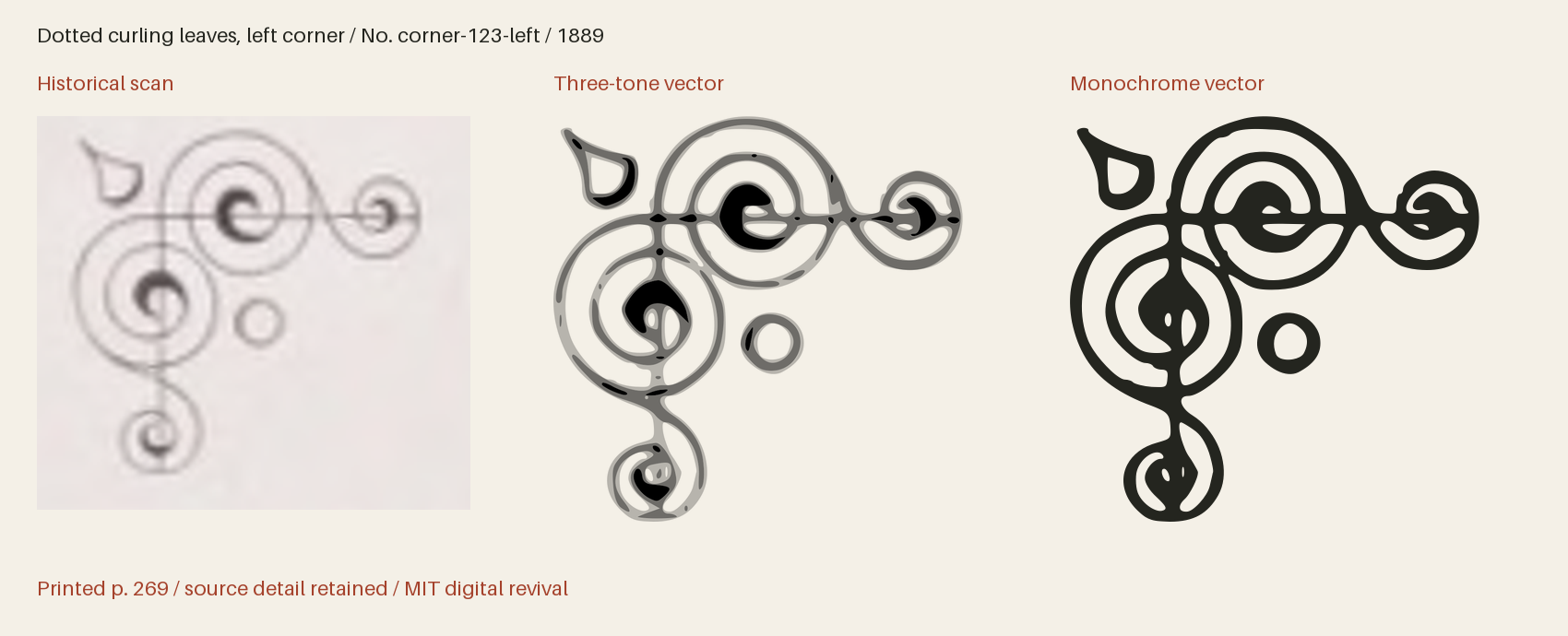 Historical scan beside the three-tone and monochrome vector revivals