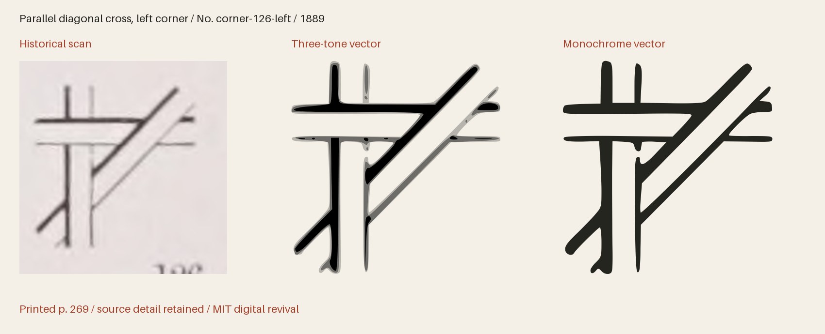 Historical scan beside the three-tone and monochrome vector revivals