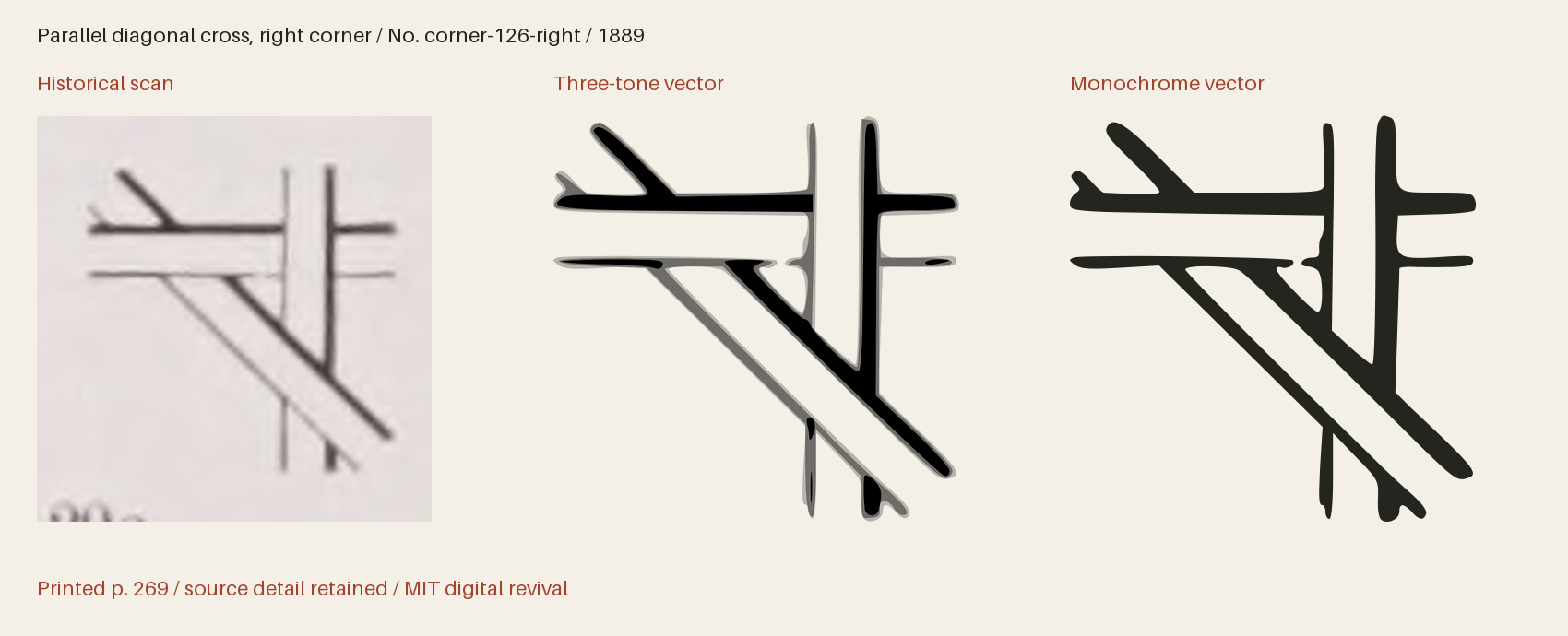 Historical scan beside the three-tone and monochrome vector revivals