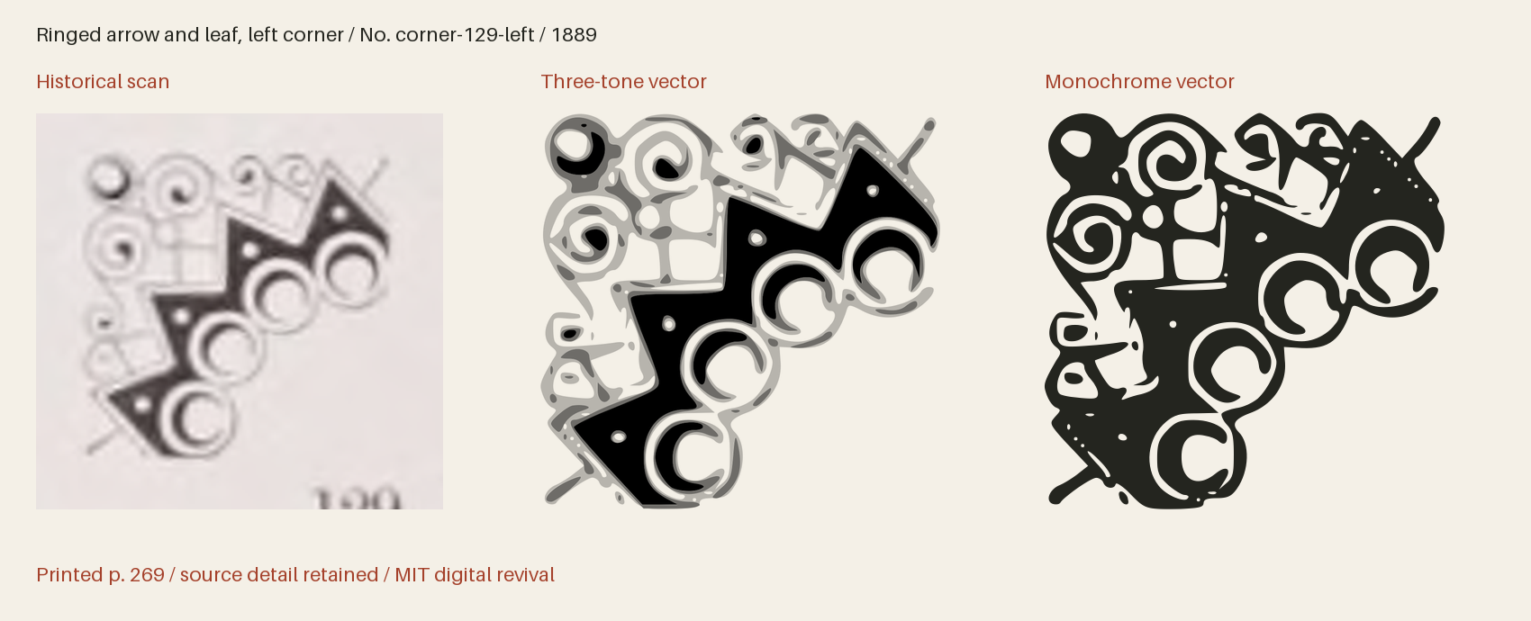Historical scan beside the three-tone and monochrome vector revivals