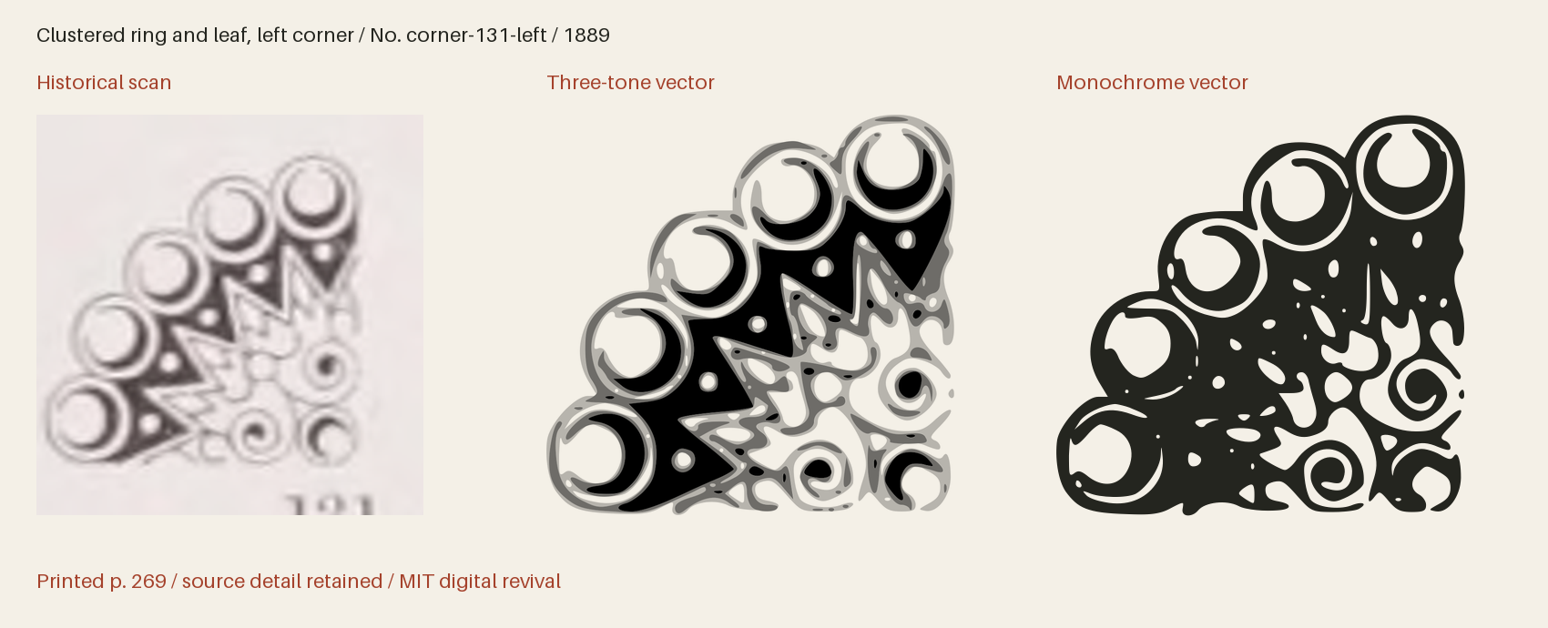 Historical scan beside the three-tone and monochrome vector revivals