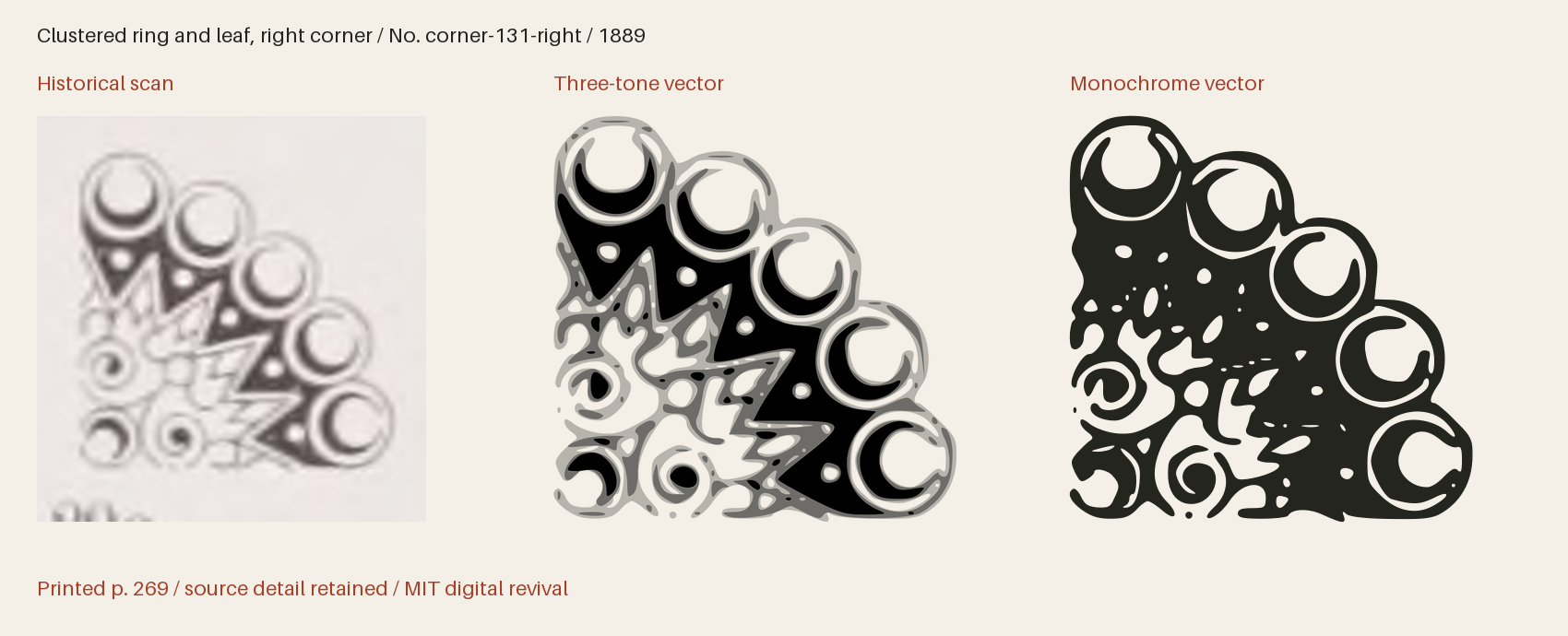 Historical scan beside the three-tone and monochrome vector revivals