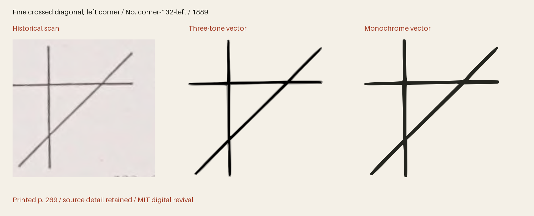 Historical scan beside the three-tone and monochrome vector revivals