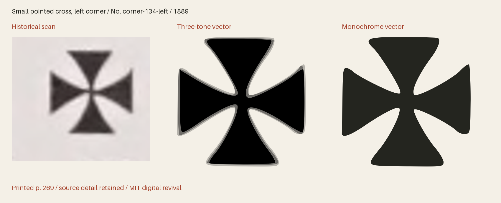 Historical scan beside the three-tone and monochrome vector revivals